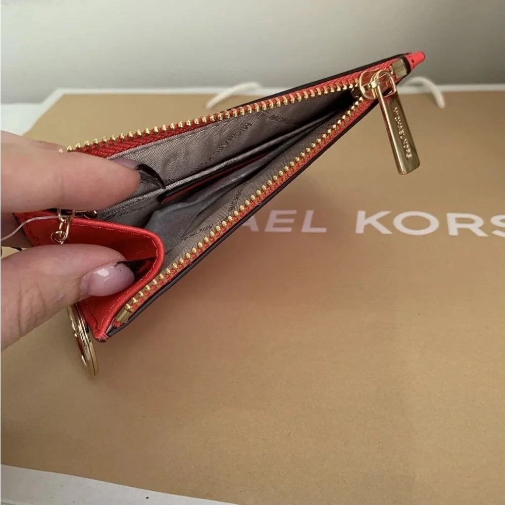 Michael Kors Vibrant Orange Coin Pouch with ID Holder - Picture 5 of 5